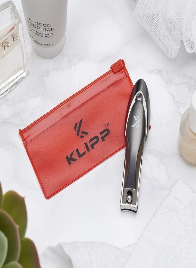 KLIPP Nail Clippers with Catcher – KLIPP Heavy Duty Stainless Steel Fingernail and Toe Nail Cutter with Curved Surgical Blades and Built-in Nail File – Ergonomic Handle with Wide Jaws for Thick Nails - Image 5